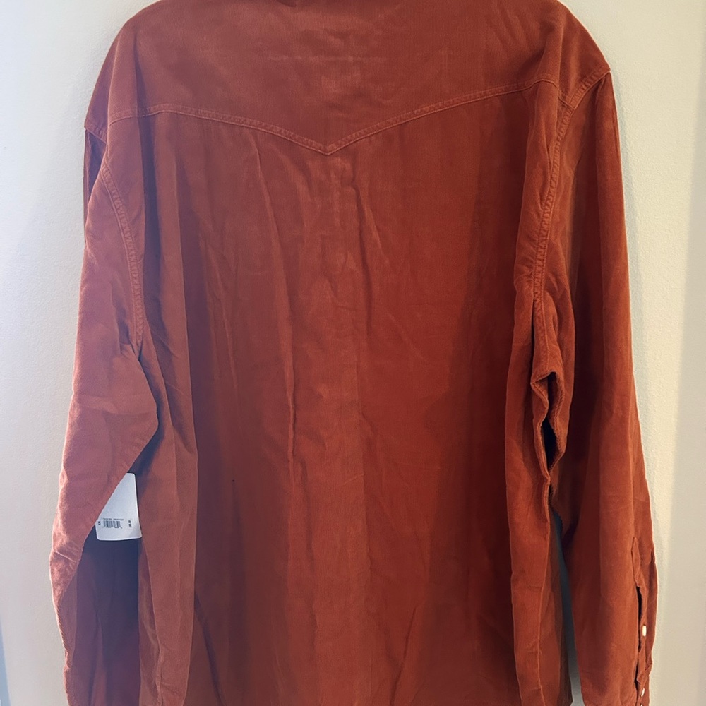 Burnt orange pearl snap shirt